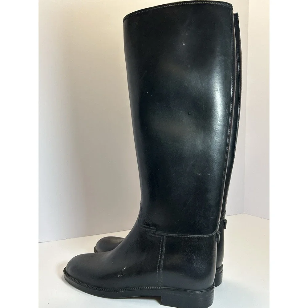 Cadett Israel‎ Tall Rubber Riding Boots Women's US 7 Eu 38 Black Equestrian Rain